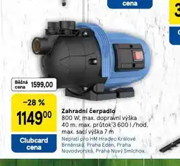 Tesco Zahradní čerpadlo nabídka