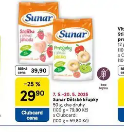 Tesco Sunar dětské křupky nabídka