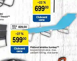 Tesco Plážové lehátko sunbay nabídka