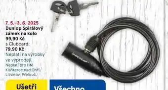 Tesco Dunlop spirálový zámek na kolo nabídka