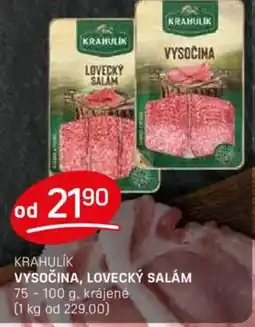 Flop KRAHULIK Vysočina, lovecký salám nabídka