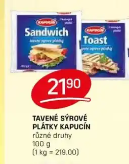 Flop Tavené sýrové plátky Kapucín nabídka