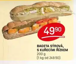 Flop Bageta sýrová, s kuřecími řízkem nabídka