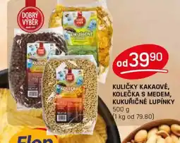 Flop Kuličky kakaové, Kolečka s medem, Kukuřičné lupínky nabídka