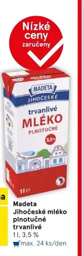 Tesco MADETA Jihočeské mléko plnotučné trvanlivé nabídka
