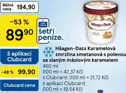 Tesco Häagen-Dazs Karamelová zmrzlina smetanová s polevou se slaným máslovým karamelem nabídka