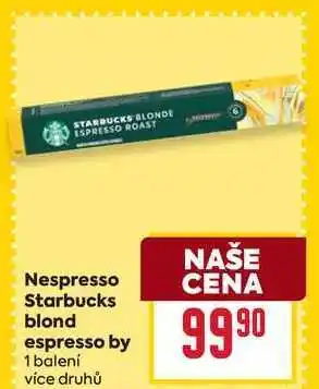 Billa Nespresso Starbucks blond espresso by 1 balení nabídka