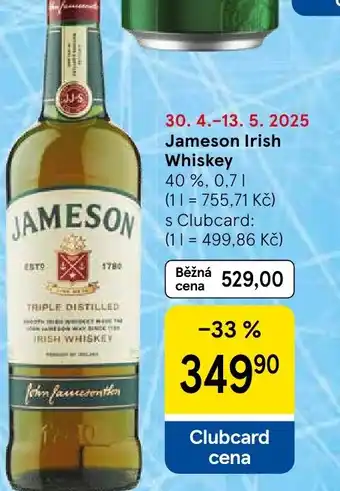 Tesco Jameson Irish Whiskey nabídka