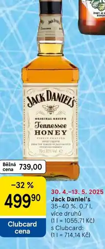 Tesco JACK DANIEL'S nabídka