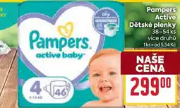 Billa Pampers Active Dětské plenky 38-54 ks nabídka