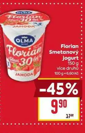 Billa Florian Smetanový jogurt 150 g nabídka