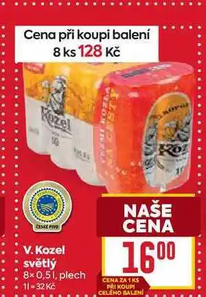 Billa V. Kozel světlý 8x0,51, plech nabídka