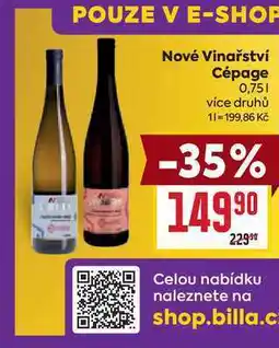 Billa Nové Vinařství Cépage 0,75l nabídka