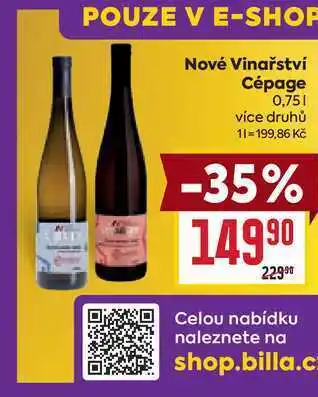 Billa Nové Vinařství Cépage 0,75l nabídka
