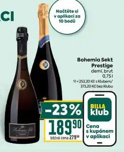 Billa Bohemia Sekt Prestige demi, brut 0,75l nabídka