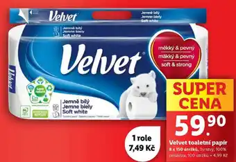 Lidl Velvet toaletní papír, 8x 150 útržků nabídka