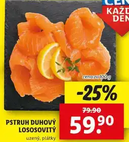 Lidl PSTRUH DUHOVÝ LOSOSOVITÝ, cena za 100g nabídka