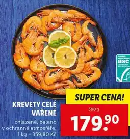 Lidl KREVETY CELÉ VAŘENÉ, 500 g nabídka