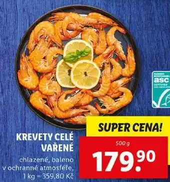 Lidl KREVETY CELÉ VAŘENÉ, 500 g nabídka
