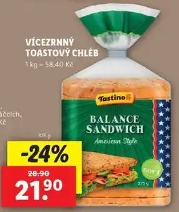 Lidl VÍCEZRNNÝ TOASTOVÝ CHLÉB, 375 g nabídka