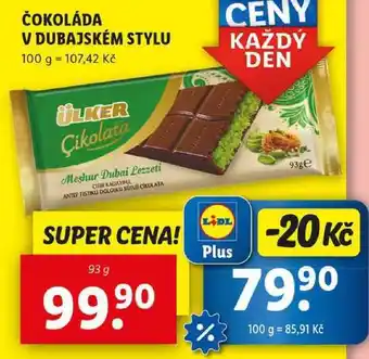 Lidl ČOKOLÁDA V DUBAJSKÉM STYLU, 93 g nabídka