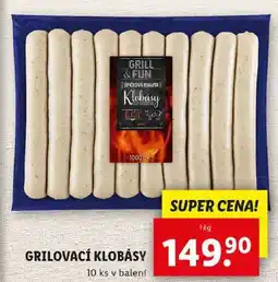 Lidl GRILOVACÍ KLOBÁSY, 1 kg nabídka