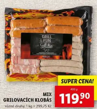 Lidl MIX GRILOVACÍCH KLOBÁS, 400 g nabídka