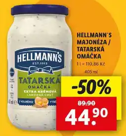 Lidl HELLMANN'S MAJONÉZA/TATARSKÁ OMÁČKA, 405 ml nabídka