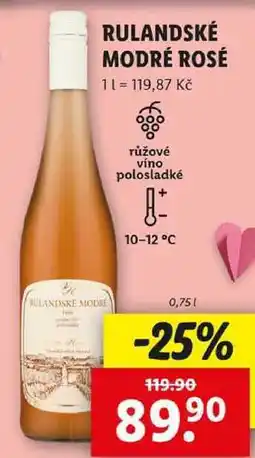 Lidl RULANDSKÉ MODRÉ ROSÉ, 0,75 l nabídka