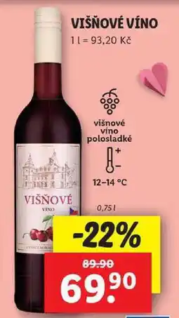 Lidl VIŠŇOVÉ VÍNO, 0,75 l nabídka