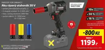 Lidl Aku rázový utahovák 20 V nabídka