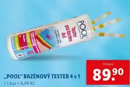 Lidl „POOL BAZÉNOVÝ TESTER 4 v 1, 10 ks nabídka