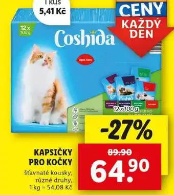 Lidl KAPSIČKY PRO KOČKY, 12x 100 g nabídka