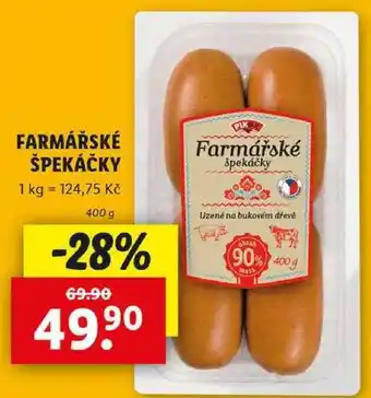 Lidl FARMÁŘSKÉ ŠPEKÁČKY, 400 g nabídka