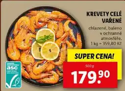 Lidl KREVETY CELÉ VAŘENÉ, 500 g nabídka