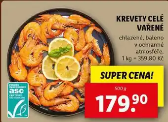 Lidl KREVETY CELÉ VAŘENÉ, 500 g nabídka