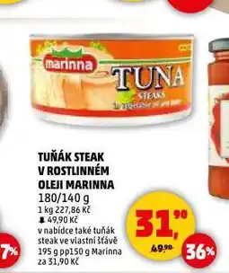 Penny Market Tuňák steak v rostlinném oleji nabídka