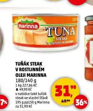 Penny Market Tuňák steak v rostlinném oleji nabídka