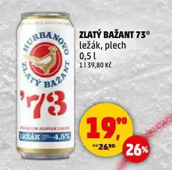 Penny Market Pivo zlatý bažant nabídka