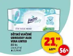 Penny Market Linteo baby dětské vlhčené ubrousky nabídka