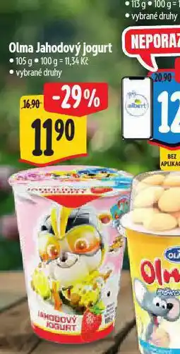Albert Olma jahodový jogurt nabídka