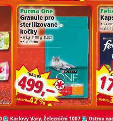 Norma Purina one granule pro sterilizované kočky nabídka