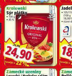 Norma Krolewski sýr plátky nabídka
