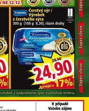 Norma Čerstvý sýr nabídka