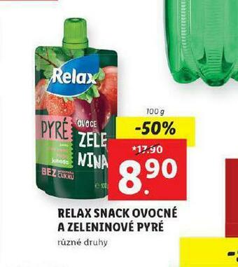 Lidl Relax snack ovocné a zeleninové pyré nabídka