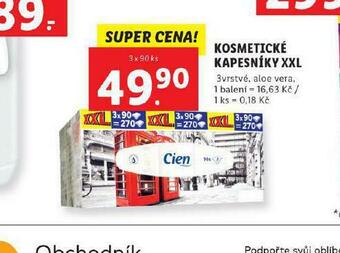 Lidl Cien kosmetické kapesníky xxl nabídka