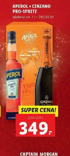 Lidl Aperol + cinzano pro-sptritz nabídka
