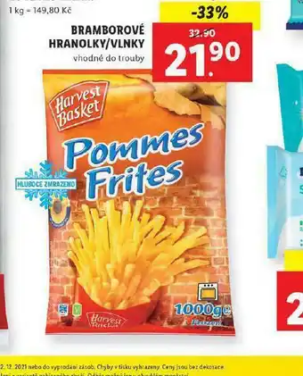 Lidl Bramborové hranolky / vlnky nabídka