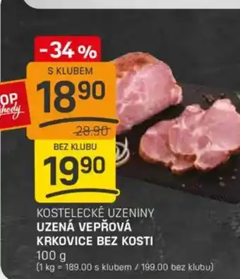 Flop Kostelecké uzeniny uzená vepřová krkovice bez kosti nabídka