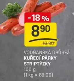 Flop Vodňanská drůbež kuřecí párky striptýzky nabídka